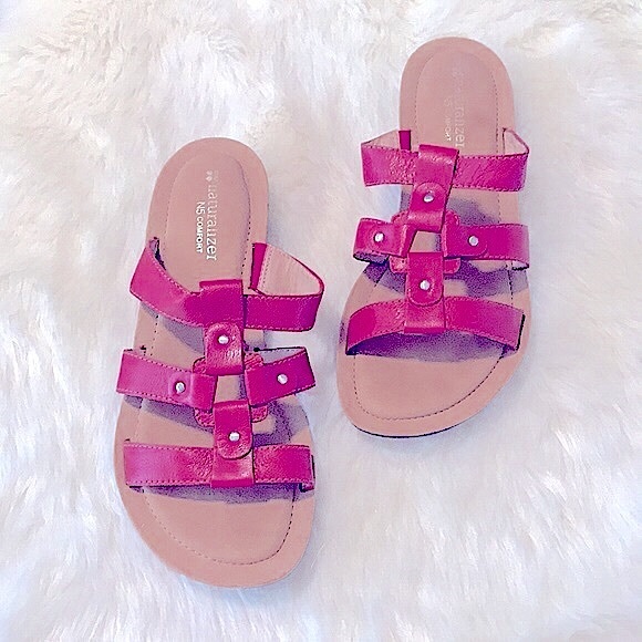 Chic Modern Red Leather Open-Toe Strappy Sandals - Picture 3 of 16